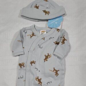 Gymboree EIEIO NWT Up to 7 lbs. sleeper & 0-3 month Hat NWT. Mixed Z33